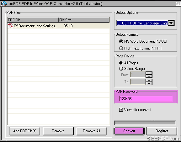 How To Convert Encrypted Scanned PDF To Word With OCR EEPDF 