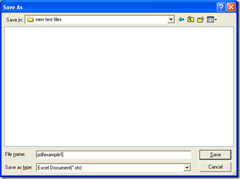 dialog box of "Save As"