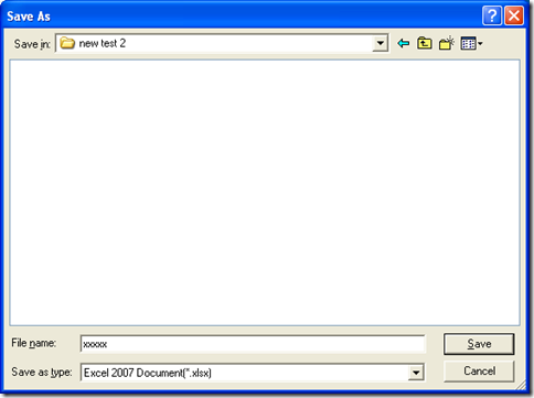 dialog box of "Save As"