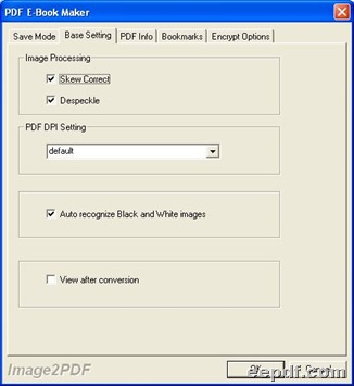 Setting panel for editing properties of PDF file 