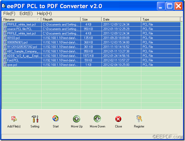 convert PCL files to images using EEPDF PCL to PDF Converter