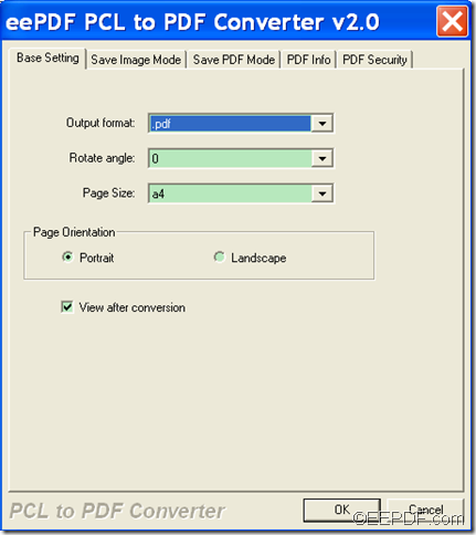 convert PCL to image and  rotate pages using EEPDF PCL to PDF Converter