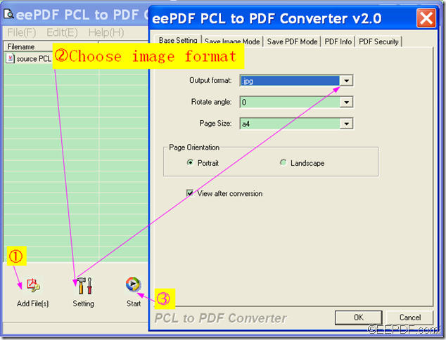 convert PCL to image using EEPDF PCL to PDF Converter