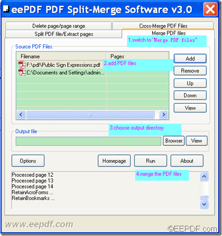 merge PDF using EEPDF PDF Split Merge