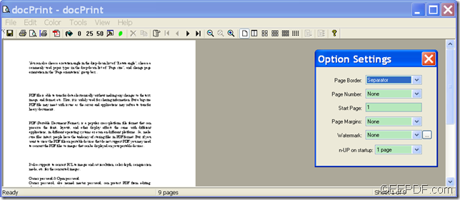 create PDF by virtual printer with EEPDF Document Converter Professional